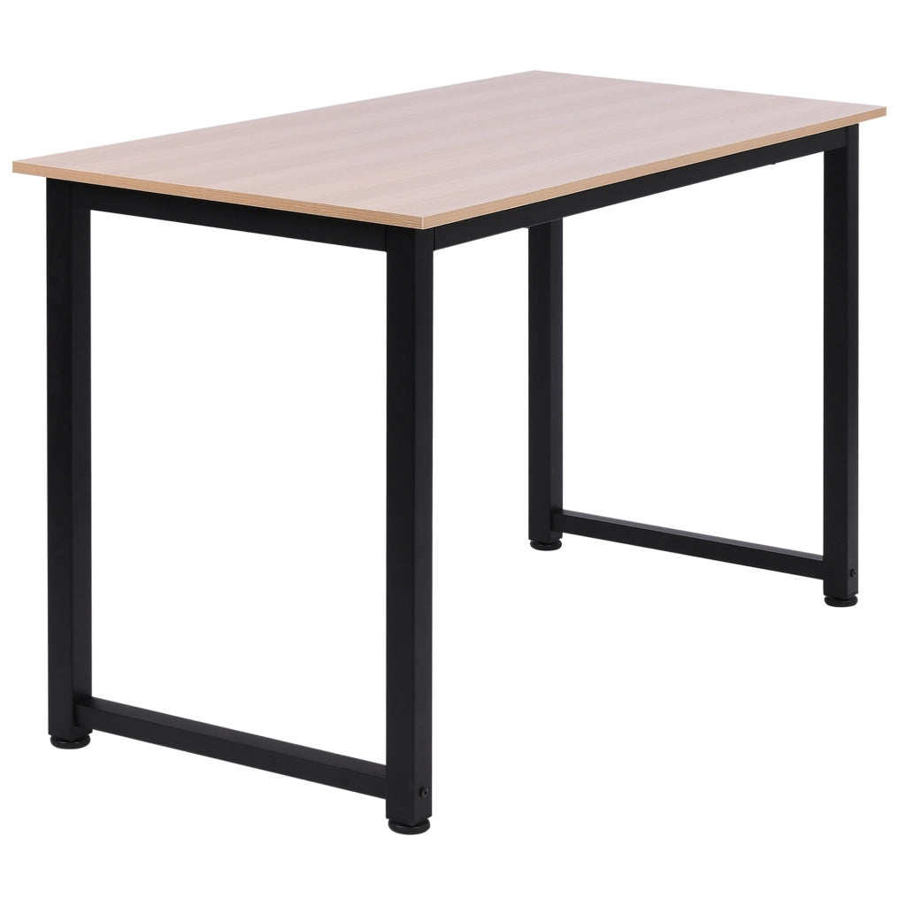 Scrivania in Legno con Cassetto e Gambe Regolabili ¨C Zephmum ¨C Nero e Naturale 120x60x76 cm