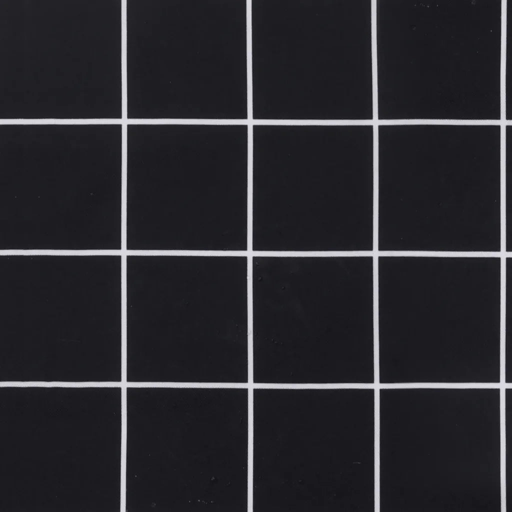 Cuscini Sedia Schienale Basso 2 pz Motivo a Quadri Nero Tessuto 361322