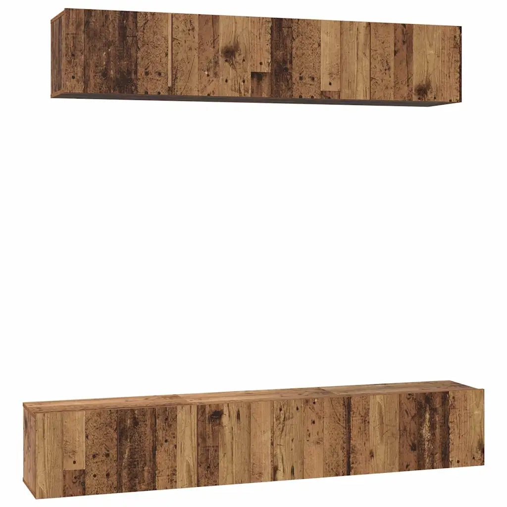 vidaXL Set mobile TV 5 pcs Legno vecchio 100 x 30 x 30 cm