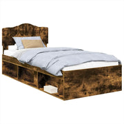 Letto singolo | Letto per adulti | Struttura del letto Rovere fum¨¦ 100 x 200 cm Pino massello