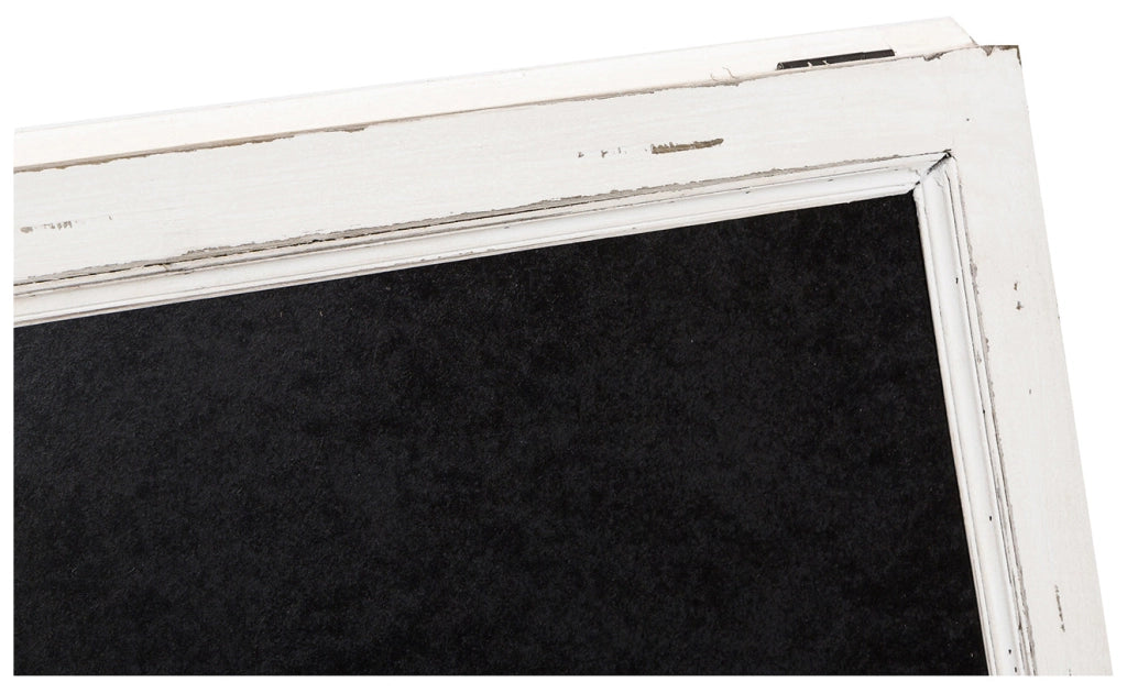 Biscottini Lavagna da terra bifacciale con cornice in legno finitura bianca anticata L50xPR6xH95 cm