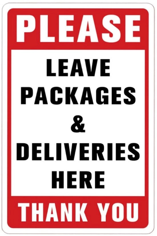 Segnalibro di consegna 20 x 30 cm - Istruzioni di spedizione - Pacchi - Uso in casa/lavoro/ufficio - Visibilità - Lettere ben leggibili - Segnalibro di spedizione