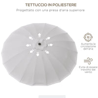 Ombrellone Rotondo Ø250x240 cm a 18 Stecche in Metallo e Poliestere Grigio