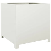Fioriera rialzata per piante fiori terrazza giardino 50 x 50 x 50 cm acciaio bianco 02_0037653