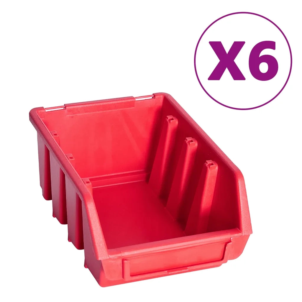Kit Contenitori 39 pz con Pannelli a Parete Rosso e Nero CFW8258478