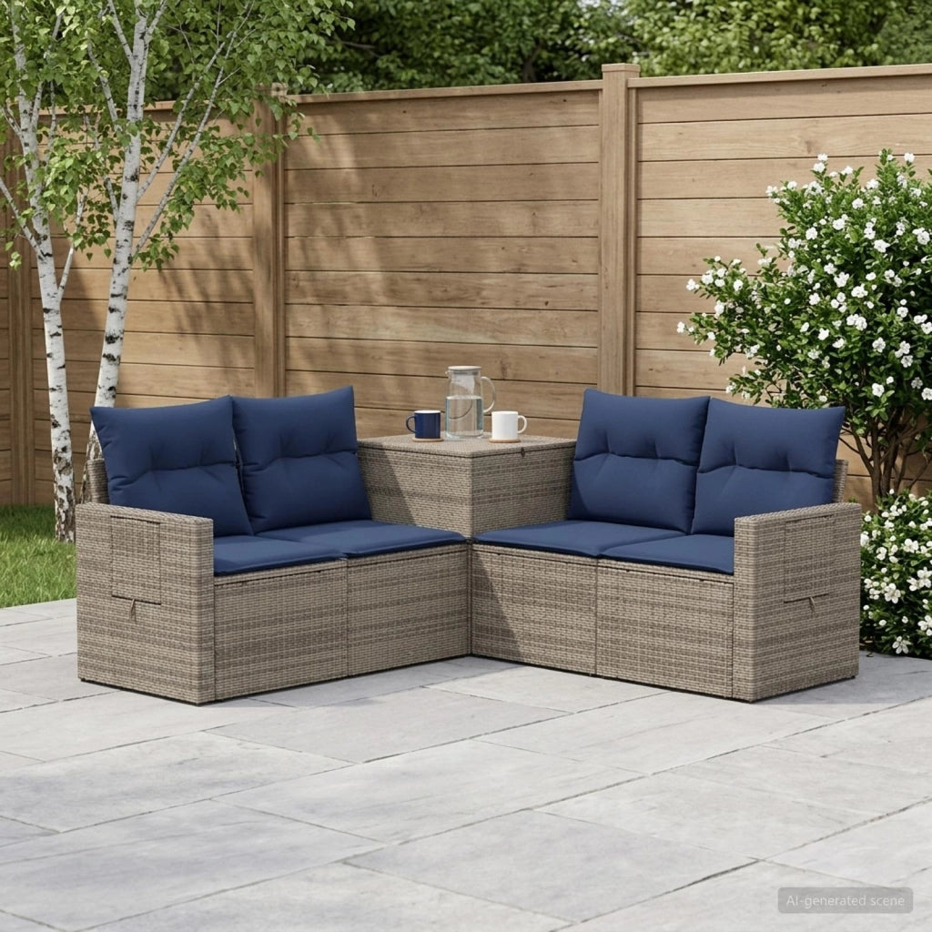 Set di divani 5 pz Grigio e Blu Navy 179 x 179 x 85 cm 3447879