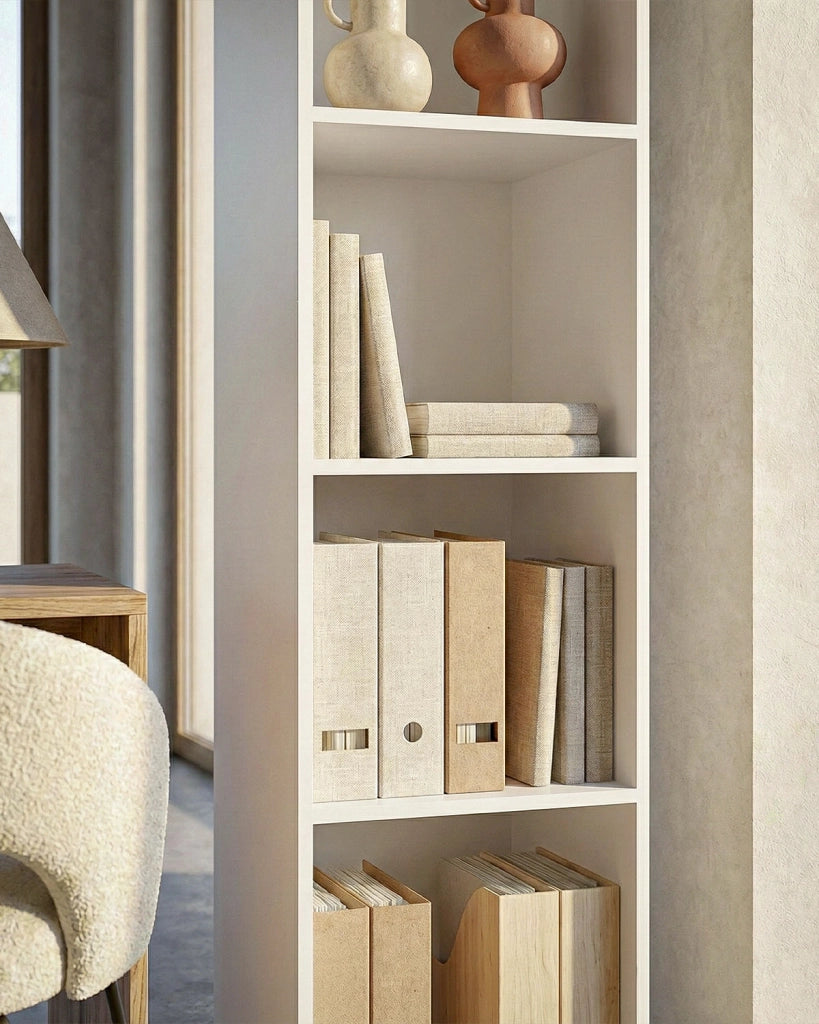 Armadio ufficio Detroit - Mobile archivio - 3 mensole incluse - L. 45 x H. 160 x P. 42,5 cm – Bianco_