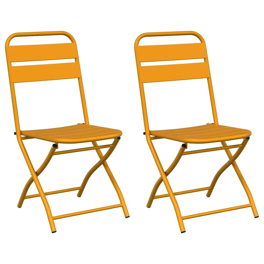 Sedia Pieghevole da Giardino 2 pz | Sedie da Esterno Senape 42 x 52 x 82cm
