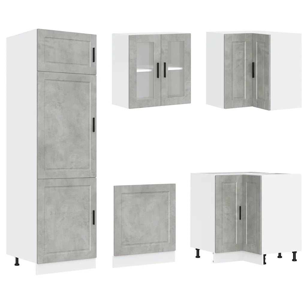 Set Mobili da Cucina 14 pz Porto Grigio Cemento in Truciolato