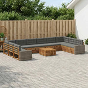 Set divani con cuscino 11 pcs Legno di Acacia Massello