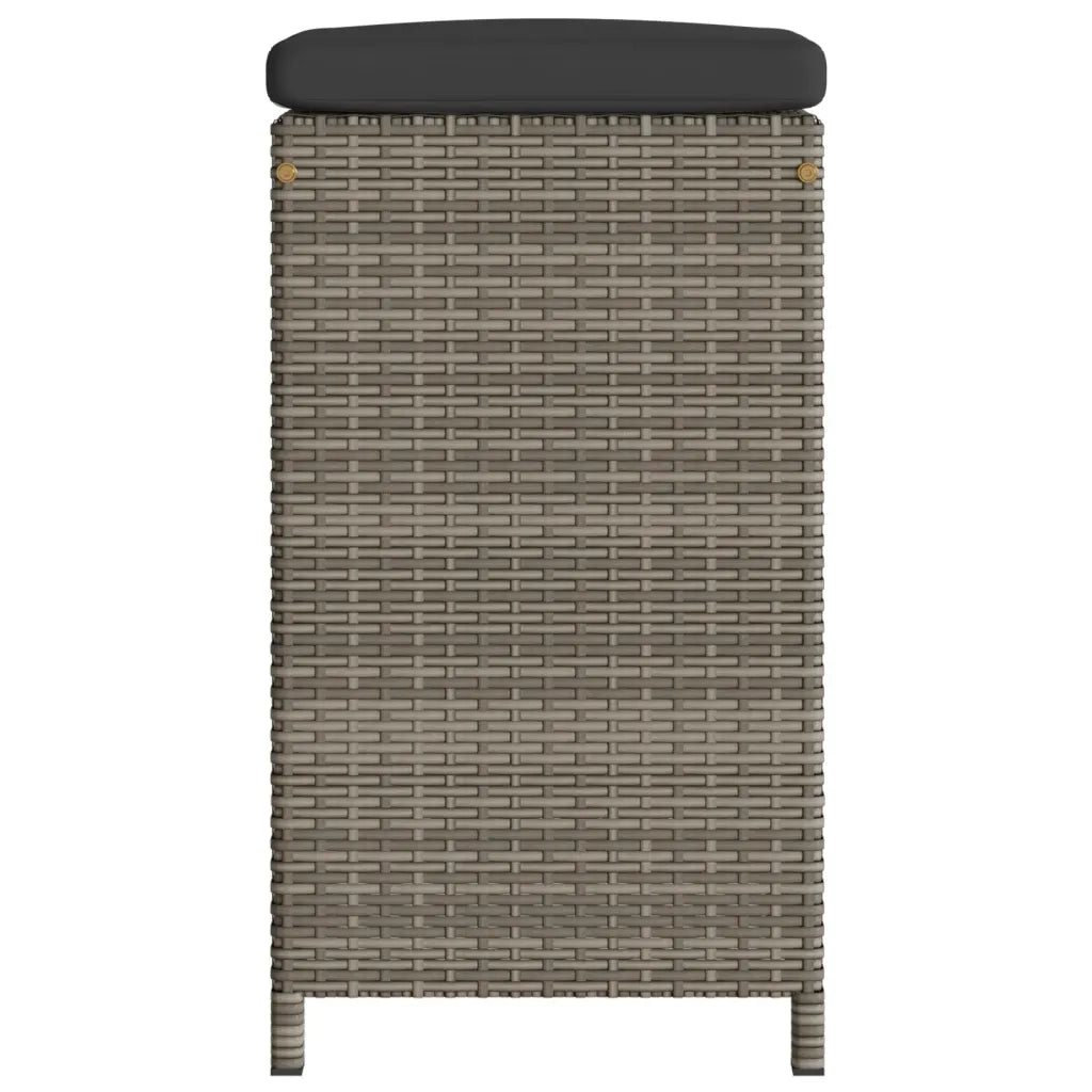 Sgabelli da Bar con Cuscini 2 pz Grigi in Polyrattan