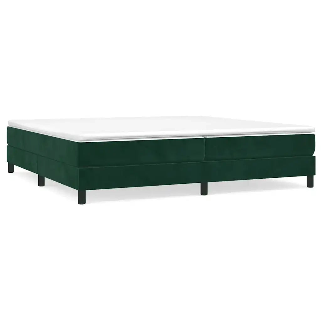 Struttura Letto a Rete a Molle-Giroletto Verde Scuro 200x200 cm in Velluto 919566