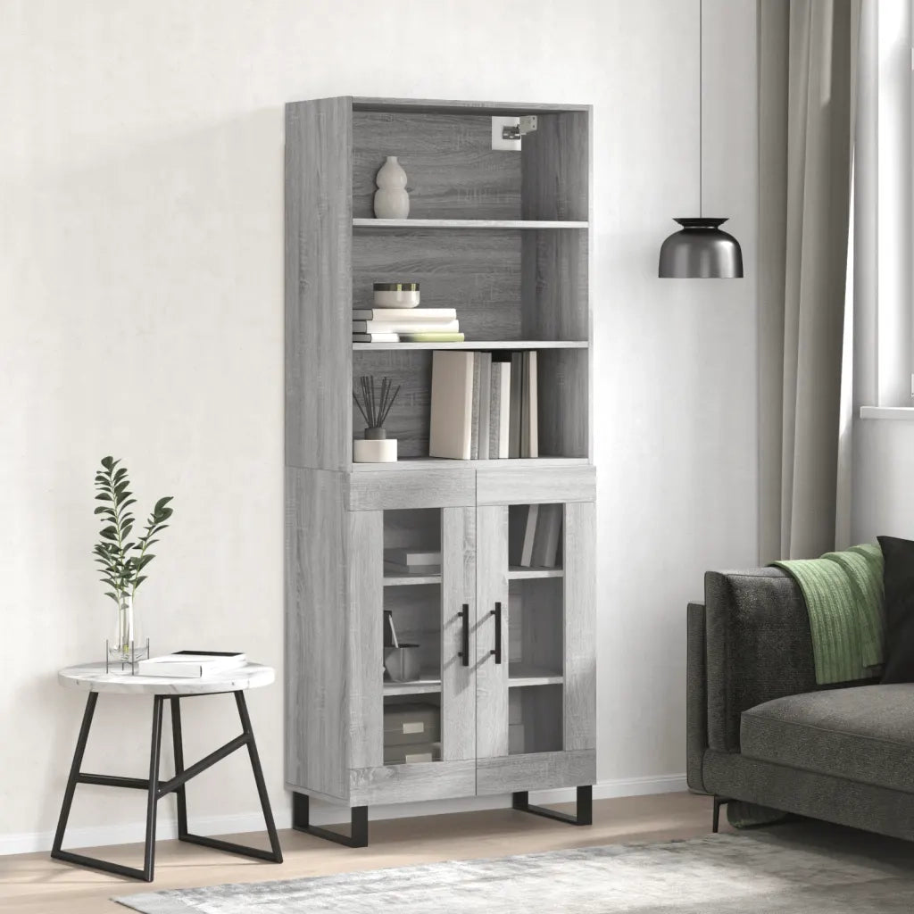 Credenza Grigio Sonoma 69,5x34x180 cm in Legno Multistratocod mxl 77414