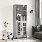 Credenza Grigio Sonoma 69,5x34x180 cm in Legno Multistratocod mxl 77414