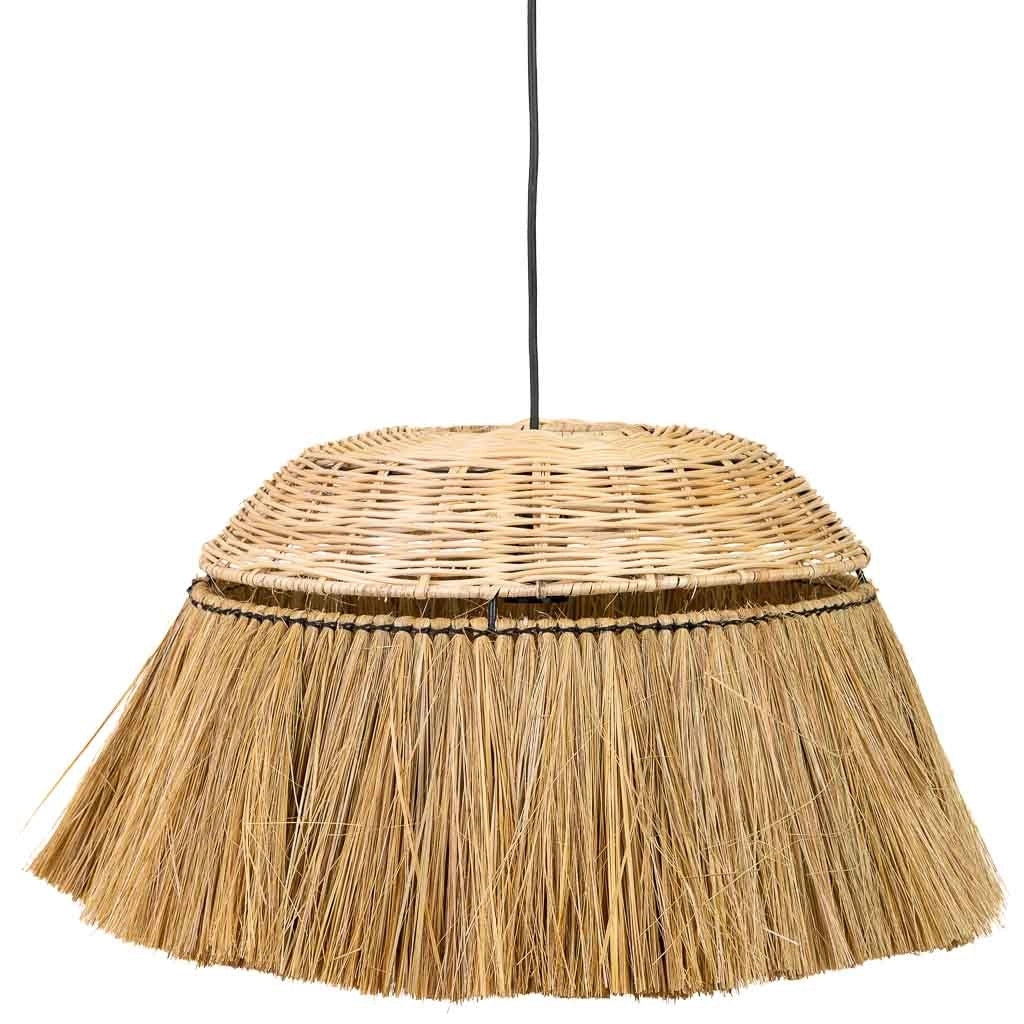 Plafoniera fibra naturale marrone 50x50