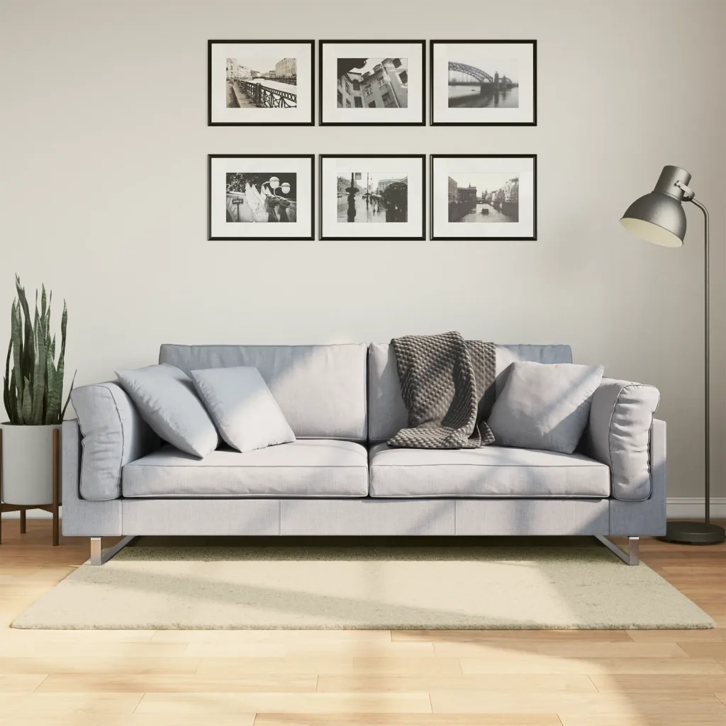 Tappeto del soggiorno | Tappeto a Pelo Corto HUARTE Morbido e Lavabile Crema 80x150 cm