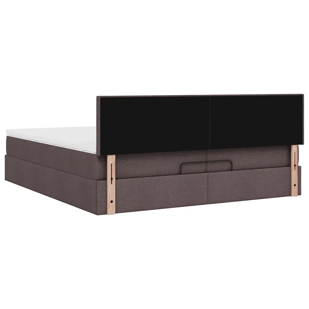 Struttura Letto Pouf con Materassi 200x200 cm in Tessuto 3312253