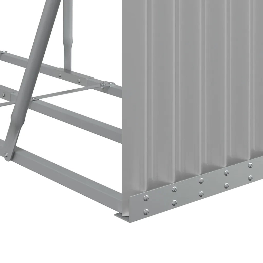 Portalegna Grigio Chiaro 300x45x100 cm Acciaio Zincato 364556