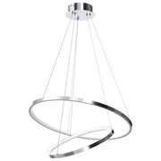 Lampada sospesa HOOP cromata doppio anello LED 51W 4000K