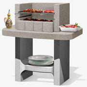 Barbecue siena-lm 78 x 55 x 94,1 cm in calcestruzzo con griglia regolabile