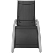 Lettino Prendisole in Alluminio Nero 42159