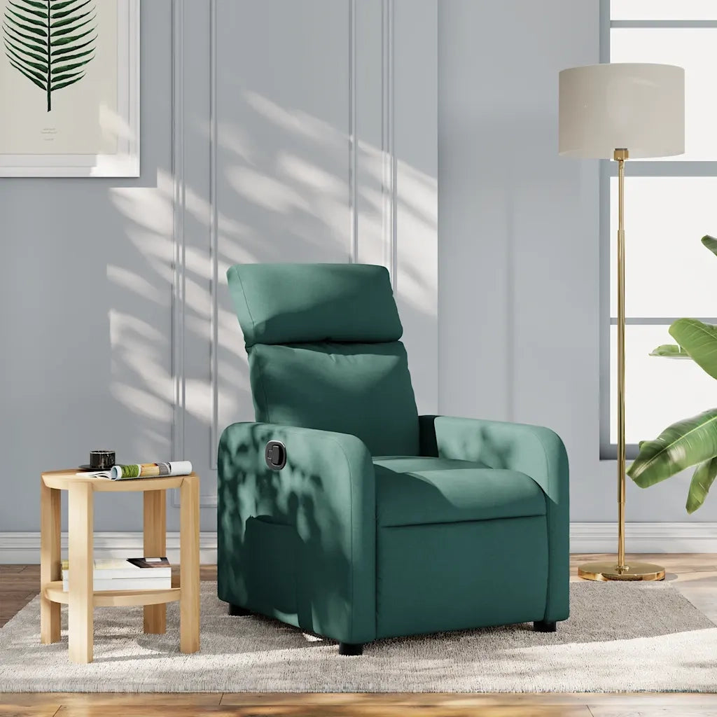 Divano Sedia-Poltrona Reclinabile in Tessuto Verde Scuro 561903
