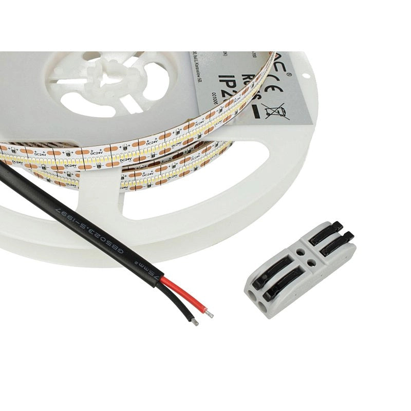 24V Bobina Striscia Led 21W/M 2000LM/M 3000K CRI 95 IP20 3500 SMD 2110 5 Metri SKU-2602