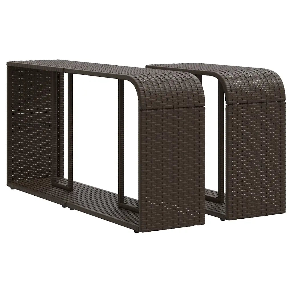 Set Divani da Giardino 11 pz con Cuscini Marrone in Polyrattan 3274587