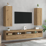 Mobili TV 2 pz Artigianale 30,5x30x90 cm Legno Multistrato 856397