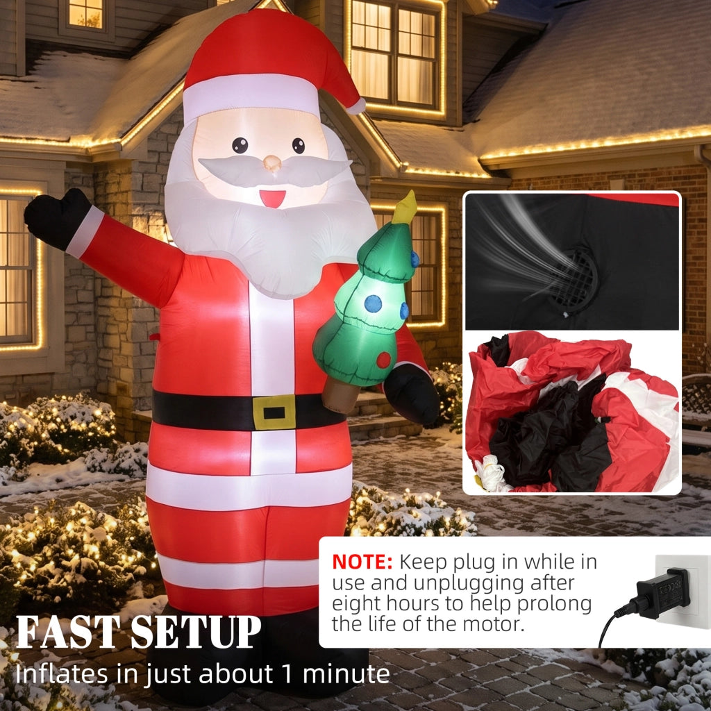 Père de Noël Gonflable de 243 cm avec Lumières LED