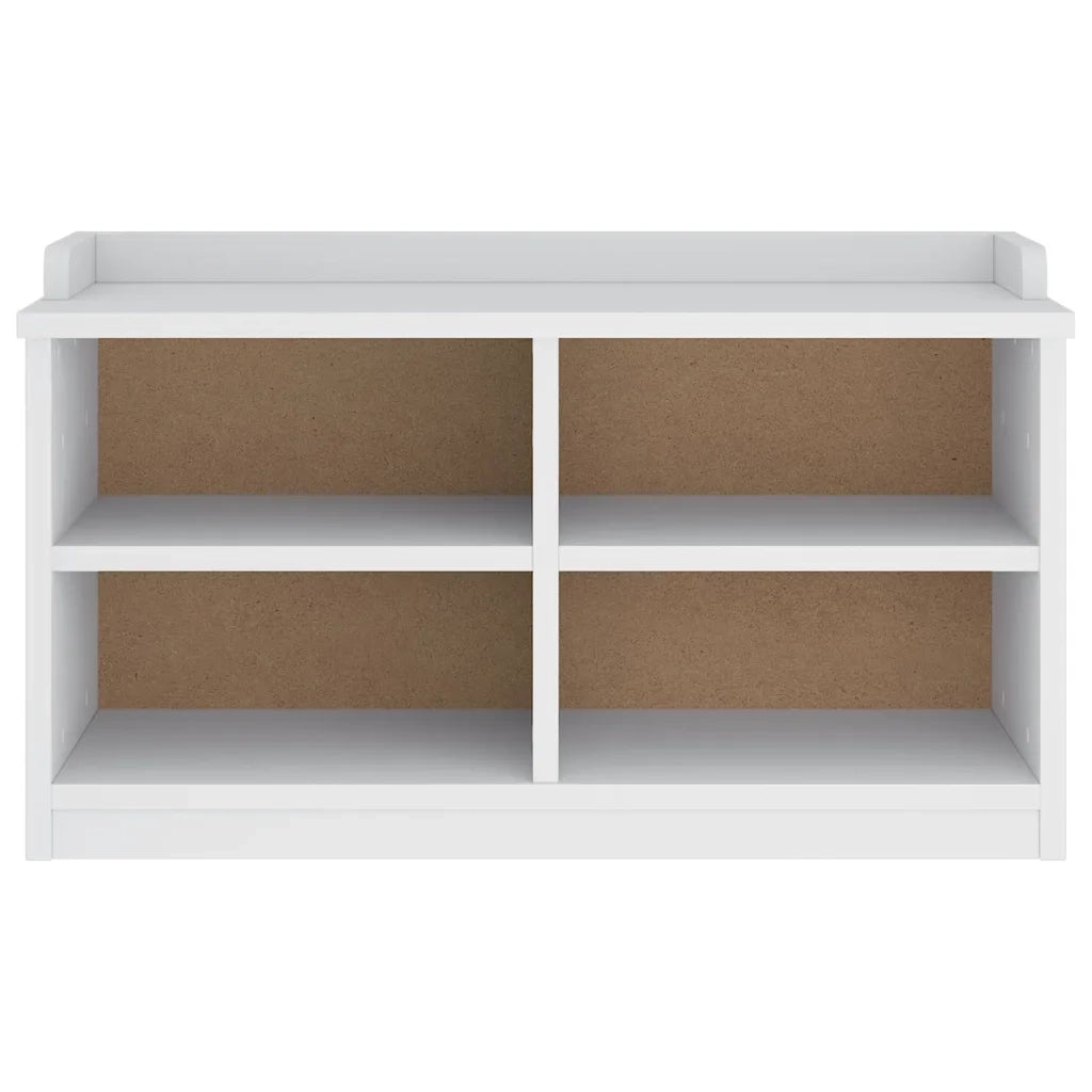 Panca da Corridoio-Sgabello-Panca con Contenitore SANDNES Bianca 87x40x50 cm in Legno di Pino 193791