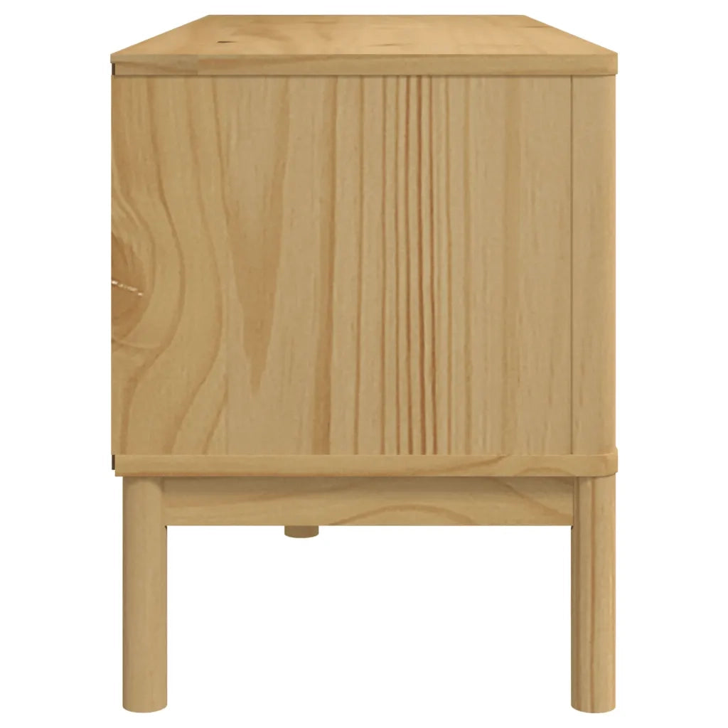 Mobile TV FLORO Marrone Cera 114x43x55 cm in Legno di Pino 374014