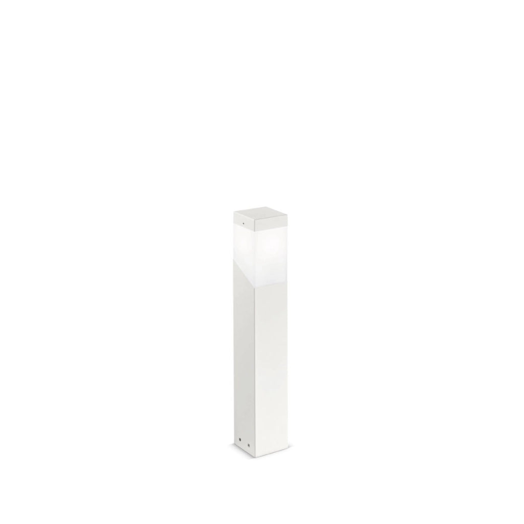 Paletto Luminoso GES600 in Alluminio Bianco, Diffusore in Metacrilato, IP44, Attacco E27 Max 28W - Gealuce