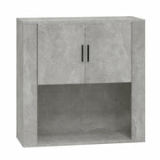 Armadietto a Muro | Mobile a Parete Grigio Cemento 80x33x80 cm in Legno Multistrato
