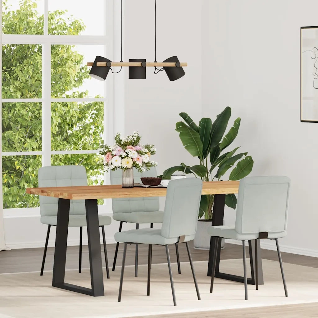 vidaXL Sedie da Pranzo 4 pz Grigio Chiaro in Velluto