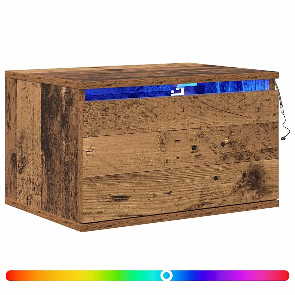 Mobiletto da comodino a parete-Tavolino da notte Legno vecchio 50 x 36 x 30 cm