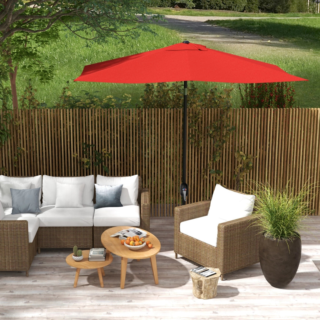 Ombrellone Rettangolare Inclinabile 2x3m ¨C Xylo ¨C Rosso Poliestere Impermeabile 180g/m2