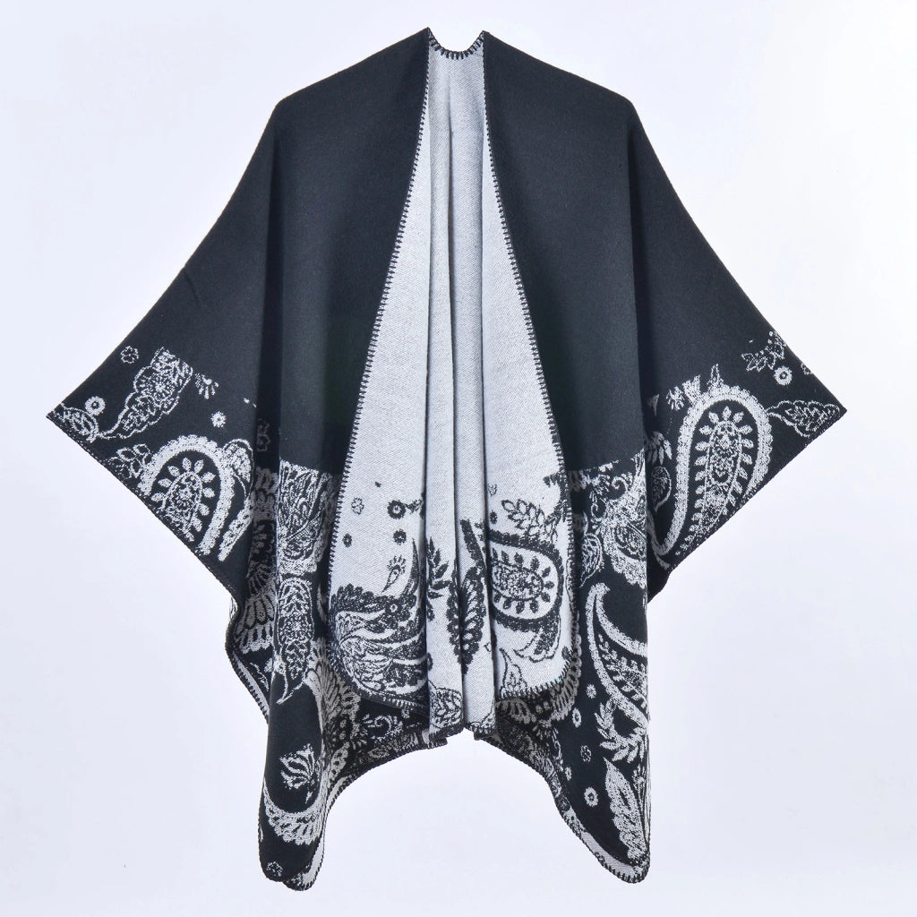 Nuova sciarpa da donna con motivo paisley retr¨°, spessa e calda, scialle grande