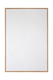 Quadro Hispanohogar in poliestere 3D con texture dipinto a mano bianco 92x62x4