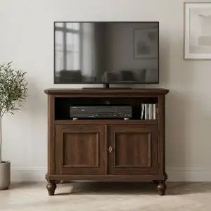 Mobile Porta tv massiccio di pioppo arte povera noce scuro