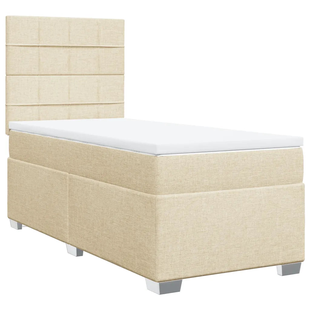 Giroletto a Molle con Materasso Crema 90x200 cm inTessuto 3290376
