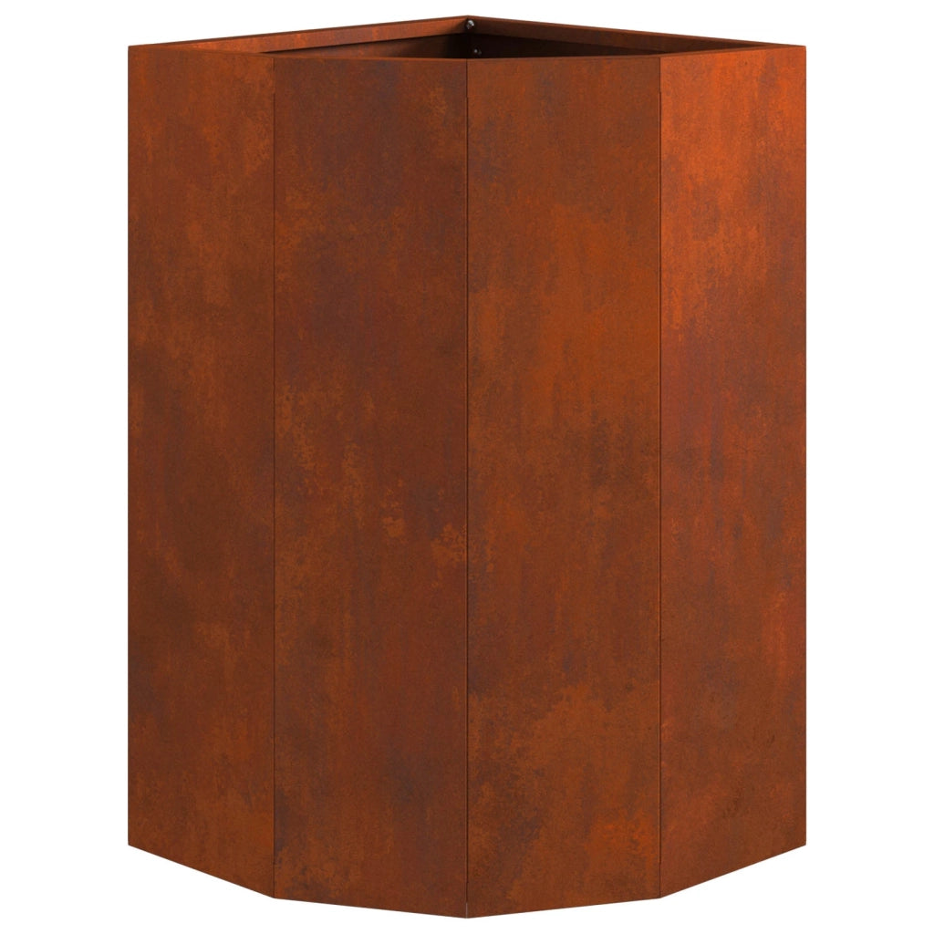 Vaso d'angolo Ruggine 30 x 30 x 50 cm acciaio corten 883681