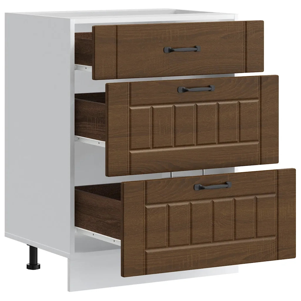 Base da Cucina Lucca Rovere Marrone in Legno Multistrato