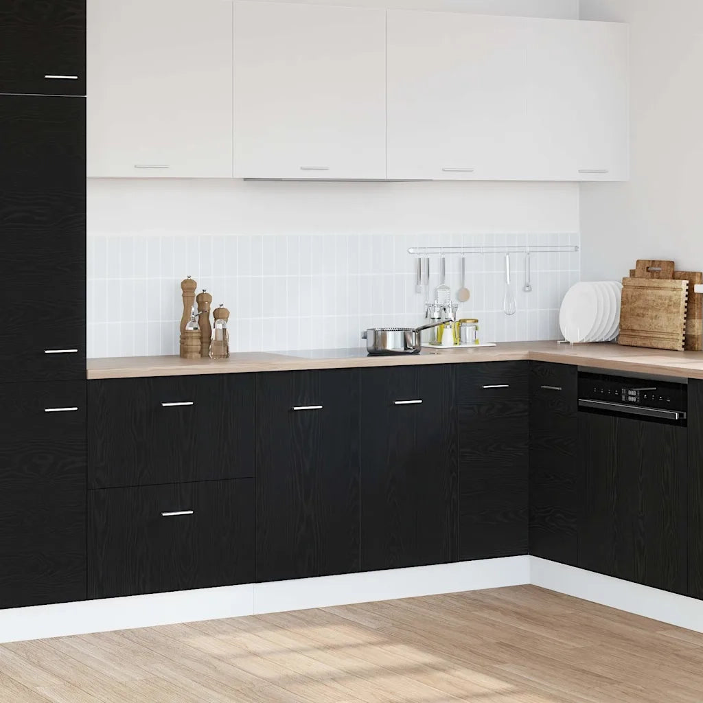 Pensile da cucina | Mobile Sotto Lavello Rovere Nero 80x46x81,5 cm Legno Ingegnerizzato