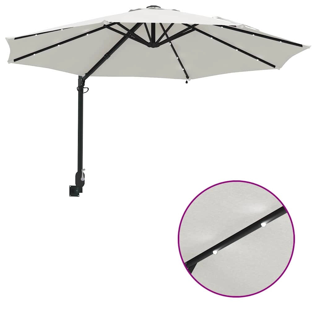 Ombrellone da giardino moderno inclinabile 248 x 248 x 148 cm funzionale atmosfera accogliente poliestere color sabbia 02_0058642
