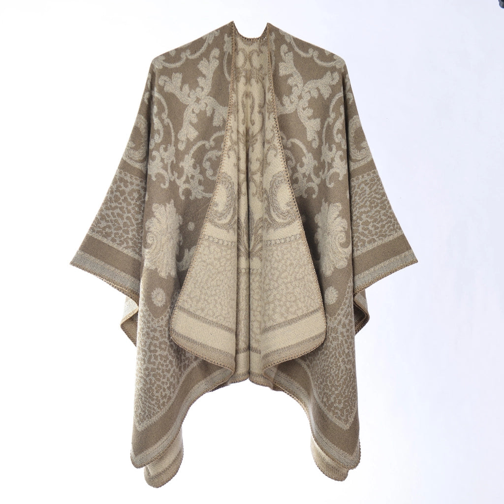 Nuovo scialle/sciarpa con stampa leopardata, scialle double-face in cashmere