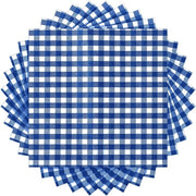 Serviette gingham da tovagliolo - 100 pezzi - Blu e bianco - Ideale per pranzi e feste - Perfetta per picnic