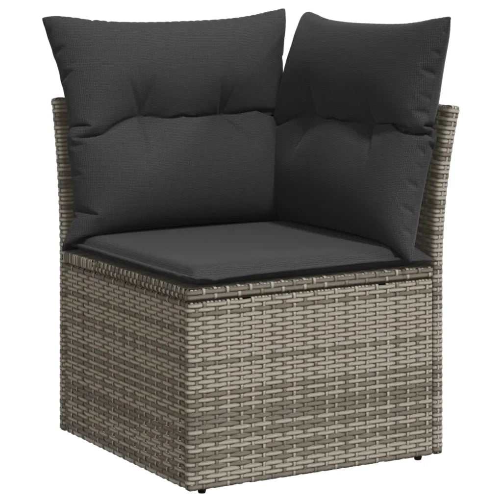 Set Divano da Giardino 10 pz con Cuscini Grigio in Polyrattan 3224611