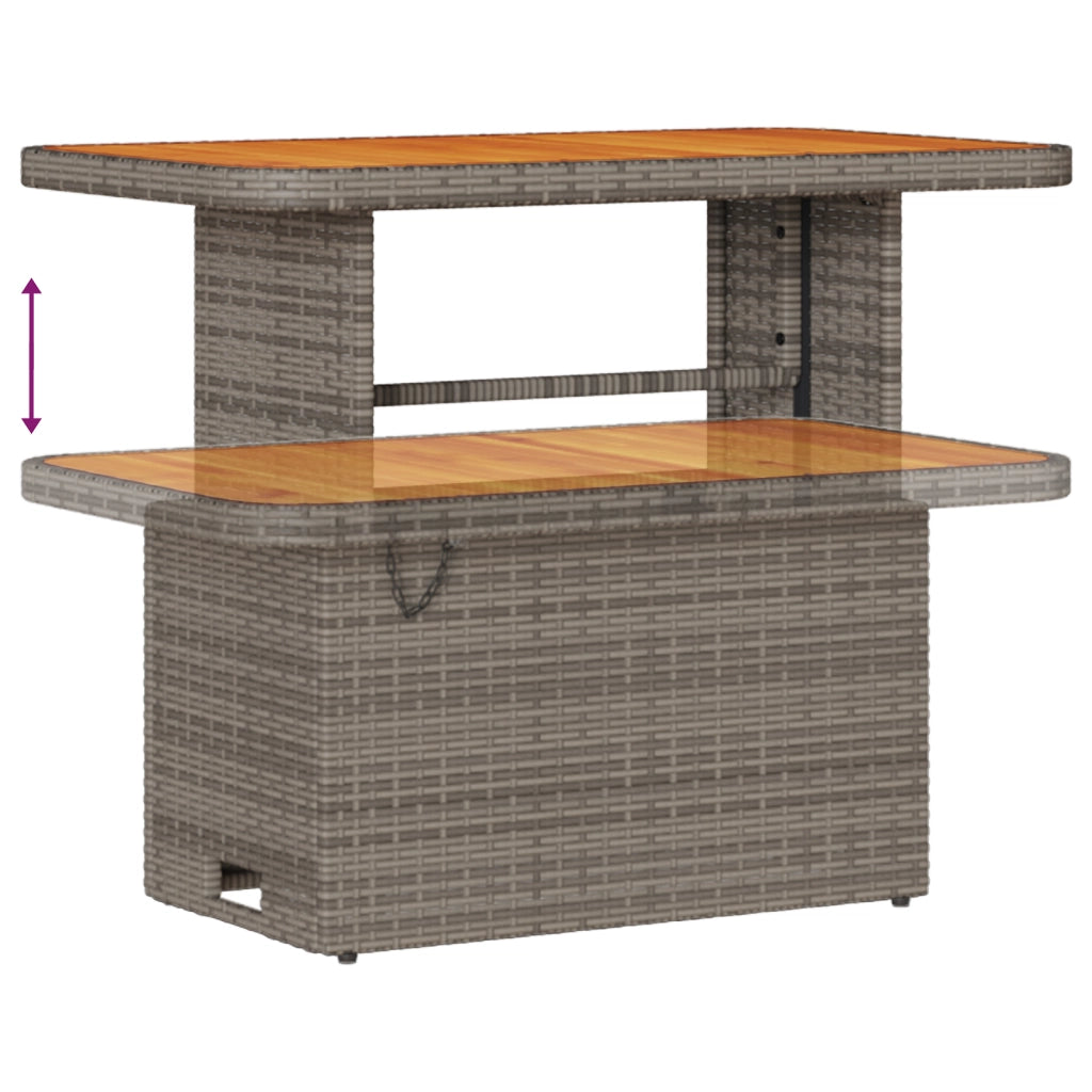 Set di Divani da Giardino 8 Pezzi con Cuscini Grigio in Rattan Polietilene e Acacia