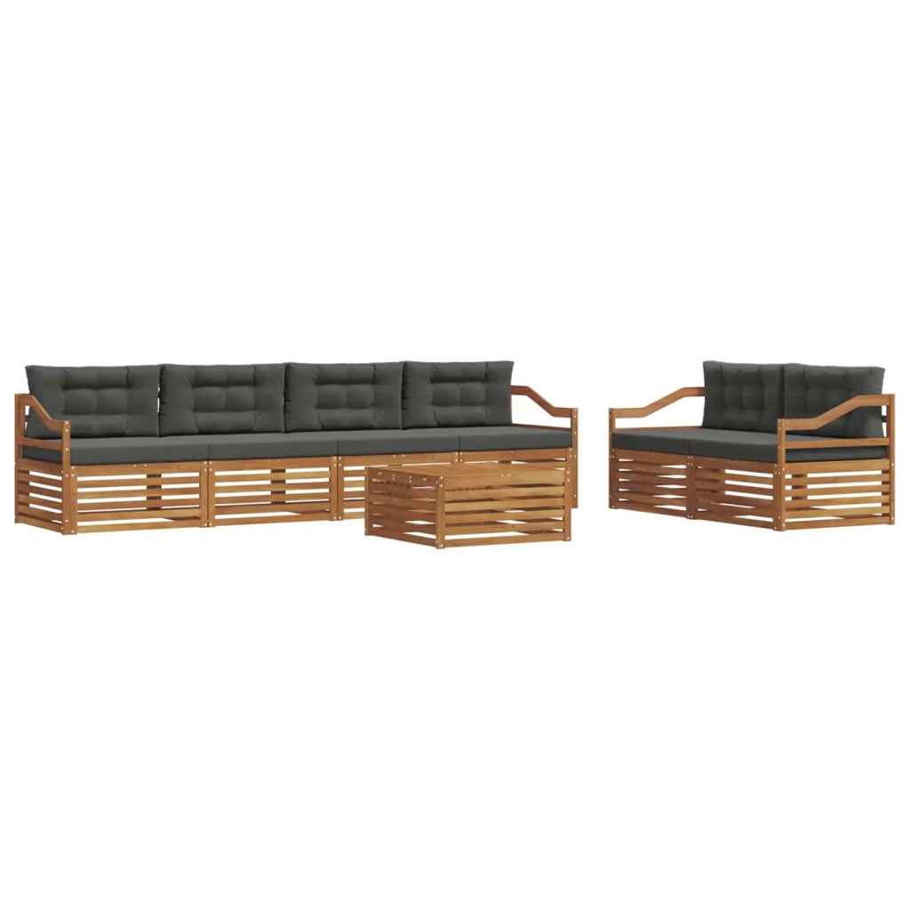 Set di divani da esterno con cuscino 7 pcs Naturale e Antracite 3373077